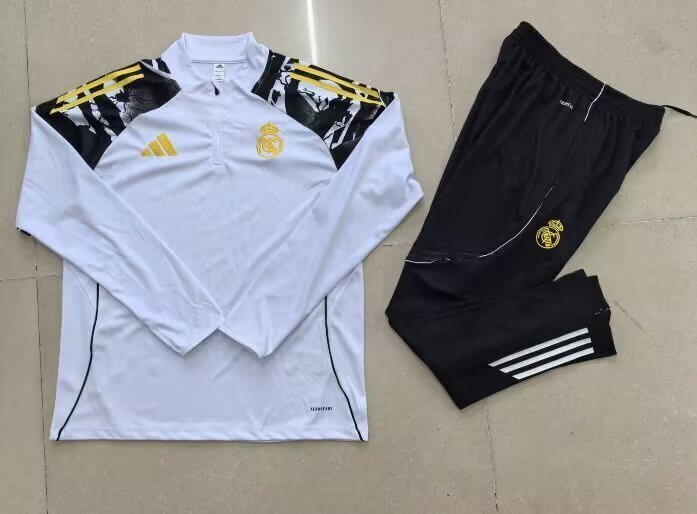 AAA Quality Real Madrid 25/26 Tracksuit - White/Yellow/Black